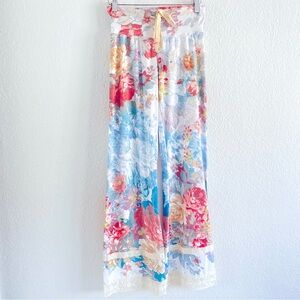 Claire Pettibone floral lace insert pajama pants